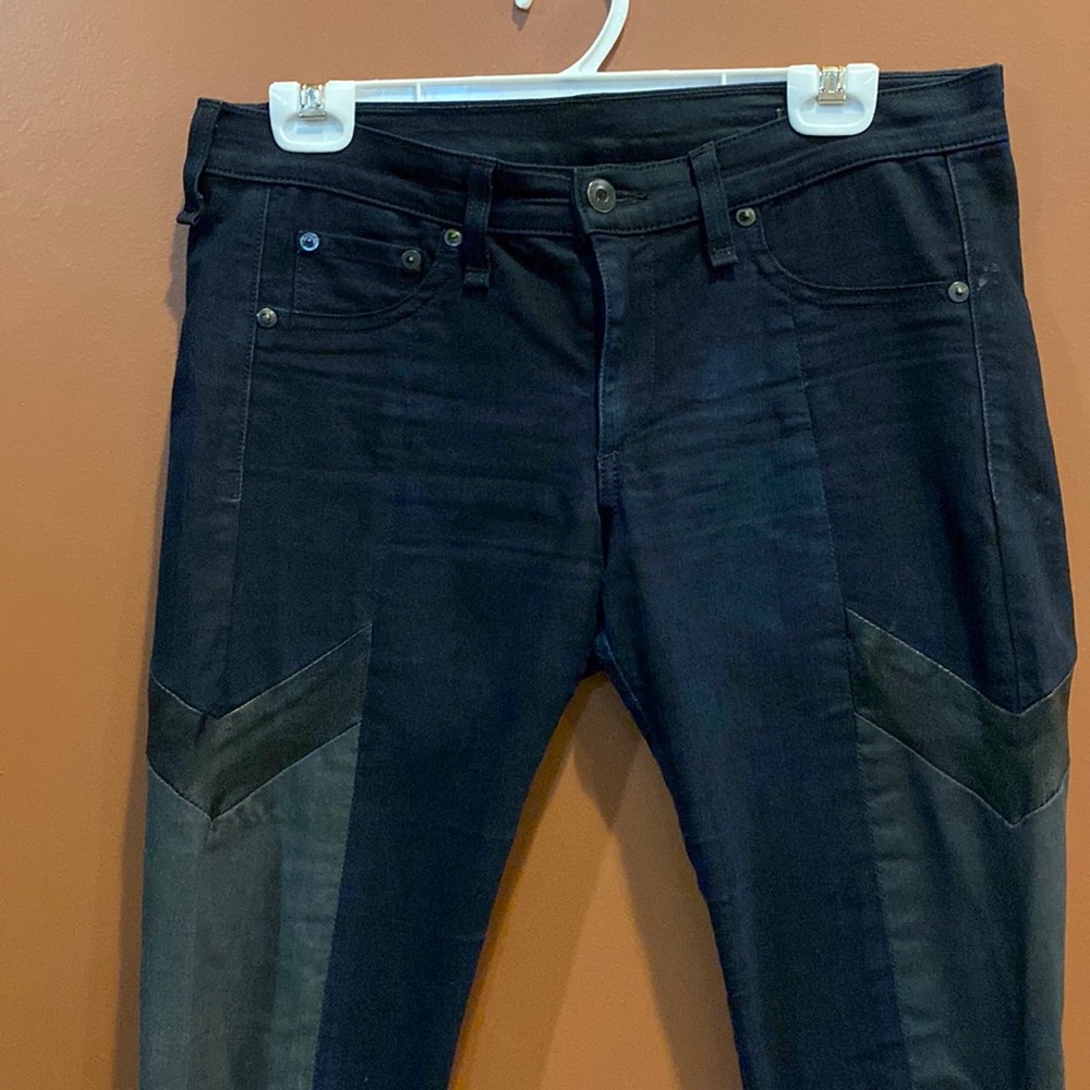 Rag and Bone ladies denim in size 28. Insert with colour variations and leather.